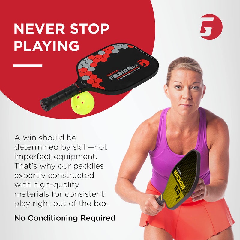 Gamma Sports 2.0 Pickleball Paddles: Mens and Womens Textured Fiberglass Face Pickle-Ball Racquet - Indoor and Outdoor Racket: Fusion Red, ~8 oz - Image 5